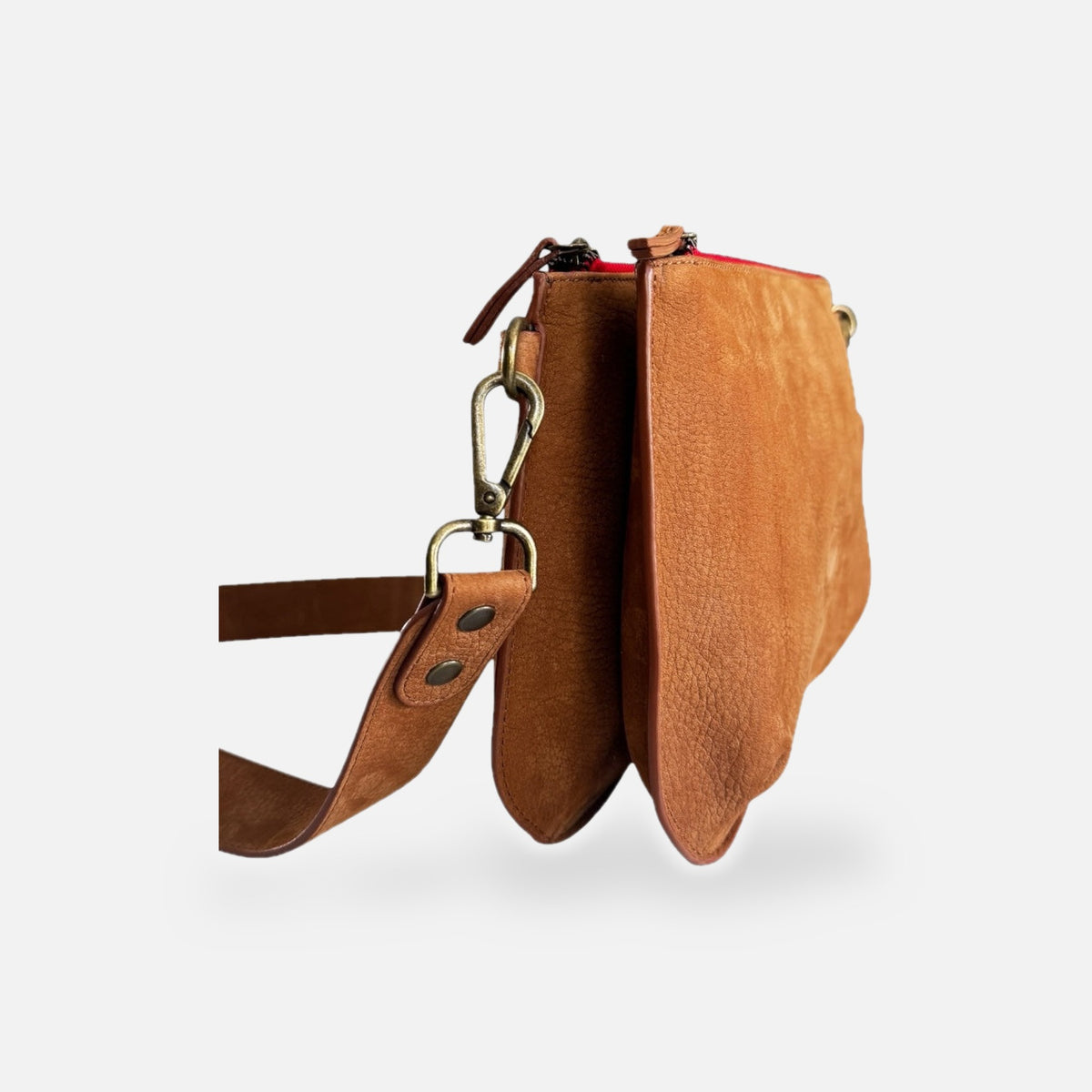 BASE BABY DOUBLE nubuck camel, vue portée