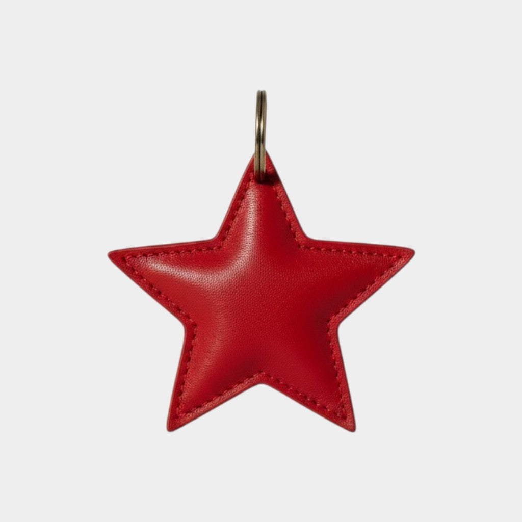 PORTE-CLÉS STAR RN CUIR ROUCE