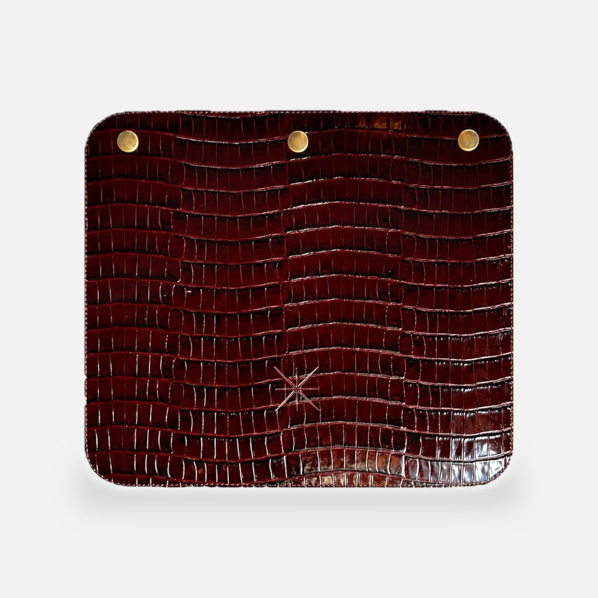 Rabat Baby Khara bordeaux, cuir embossé façon crocodile, vu seul