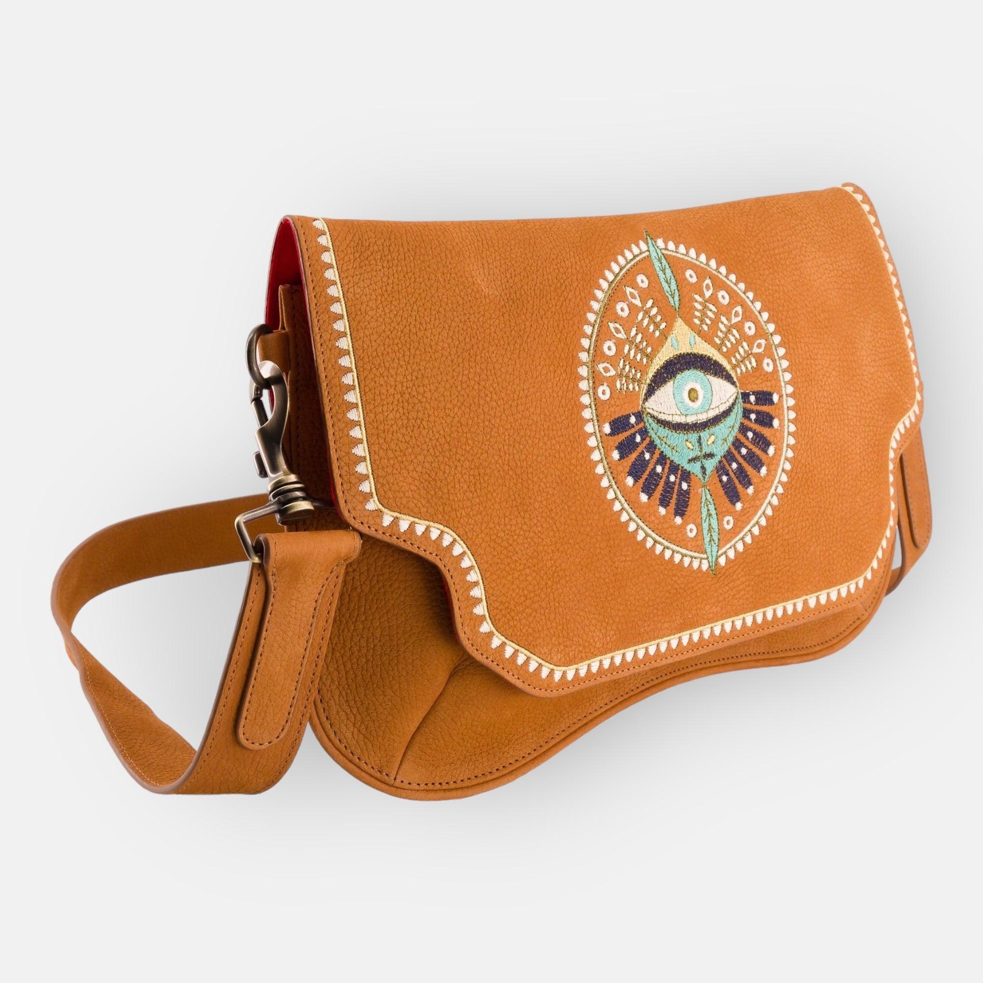 BOLSO ESTRELLA OJO AZUL NOBUCK CAMEL