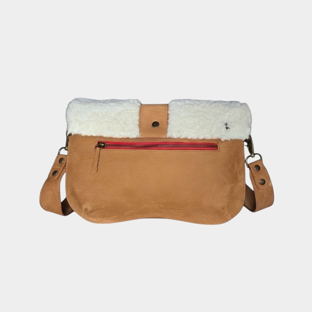 SAC BABY DOUBLE THARA MOUTON CAMEL