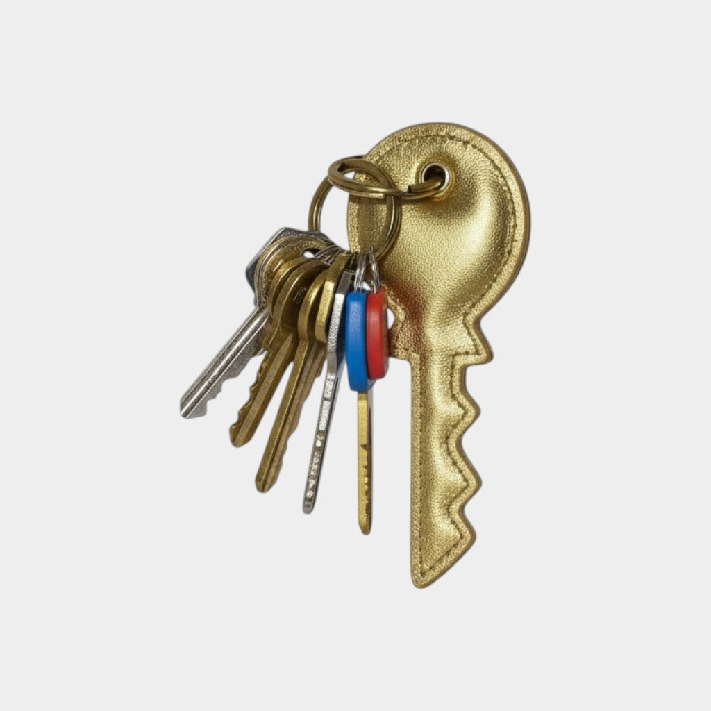 PORTE-CLÉS « KEY » CUIR OR
