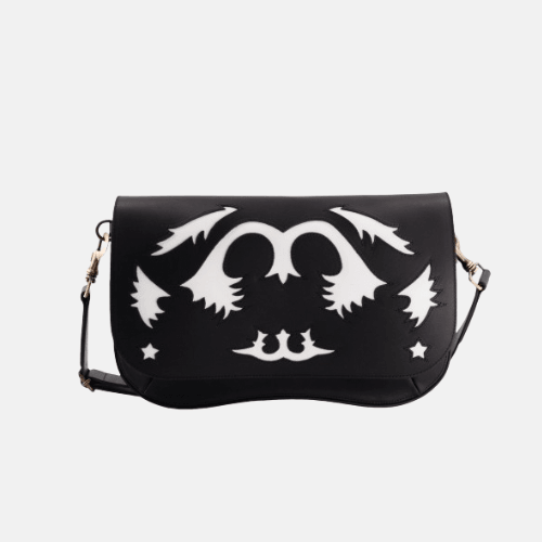 BOLSO STAR RANCHO DE PIEL NEGRO/BLANCO
