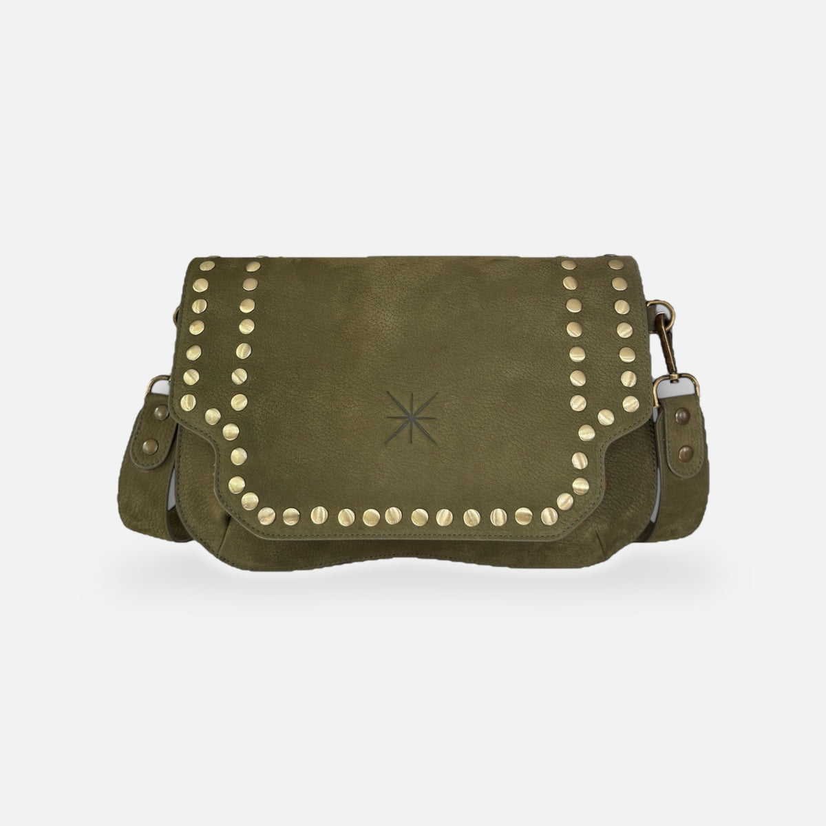 Sac Baby Double Sidia kaki clouté, vue de face