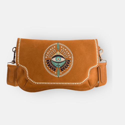 BOLSO ESTRELLA OJO AZUL NOBUCK CAMEL