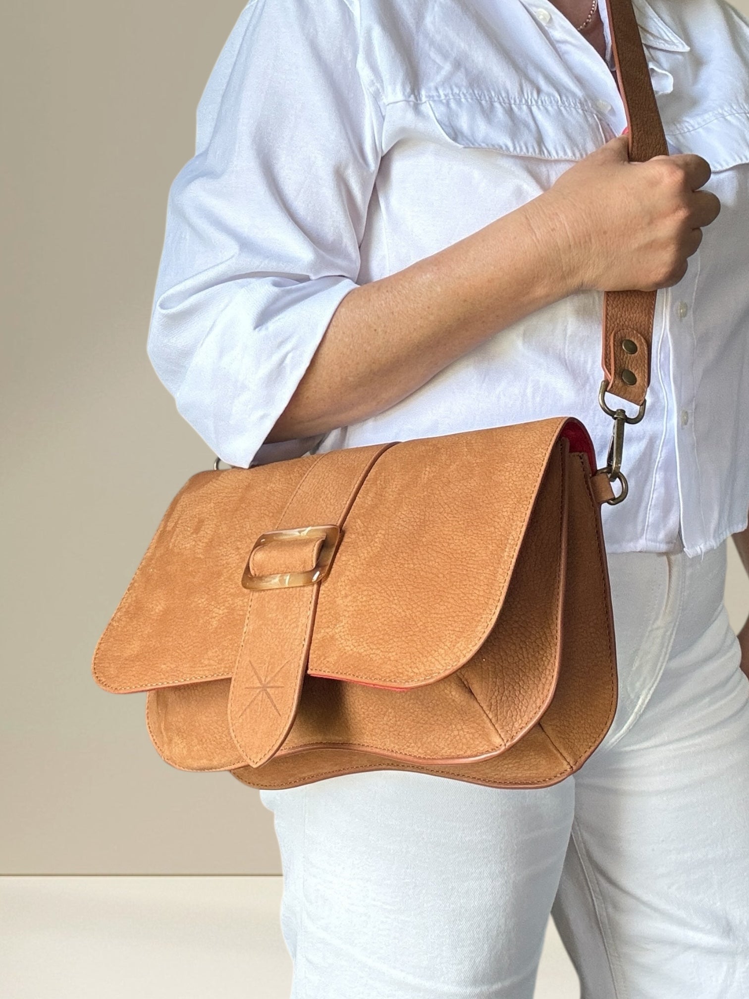 SAC BABY DOUBLE THARA NUBUCK CAMEL