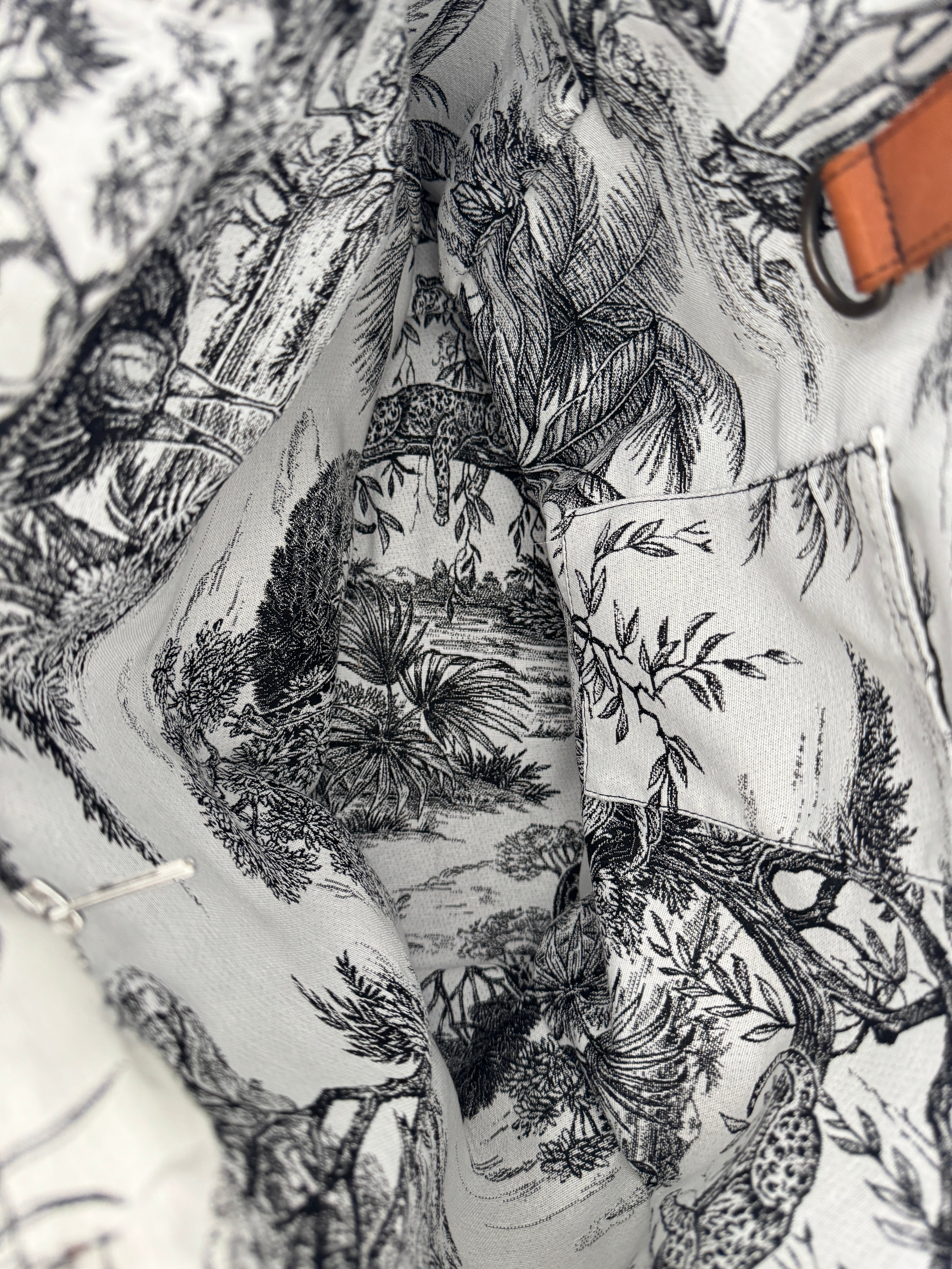 CABAS BILLY JEANS VINTAGE NOIR & TOILE DE JOUY