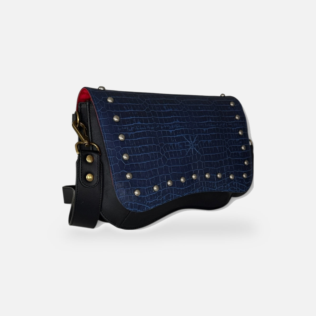 Sac baby double khara bleu, autre vue sur fond gris clair