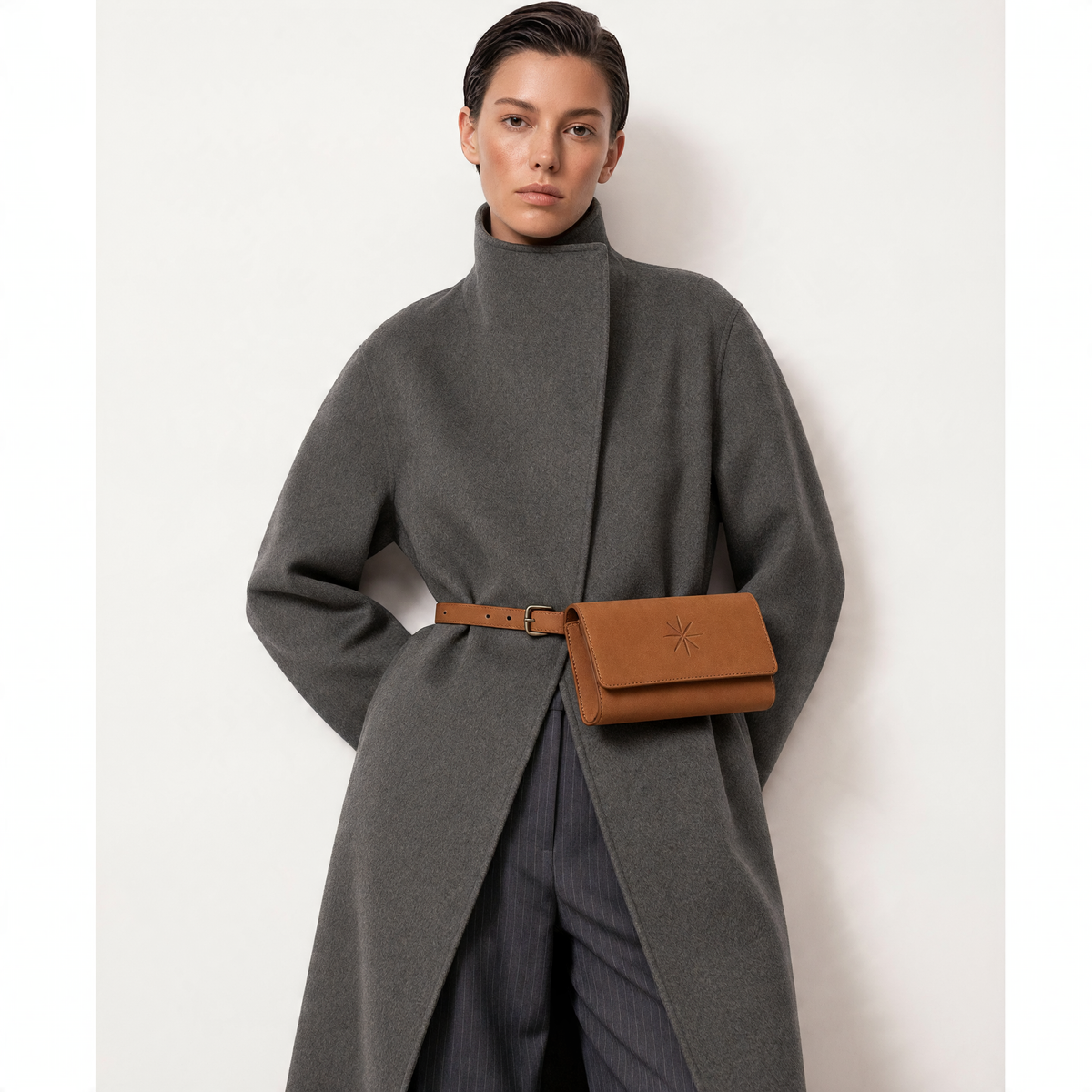 SAC GEMMA CUIR CAMEL OR ANTIC