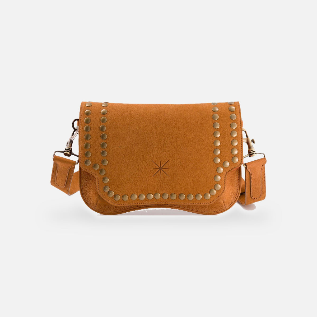 Rabat baby sidia nubuck camel, monté sur une base Baby, sur fond gris clair