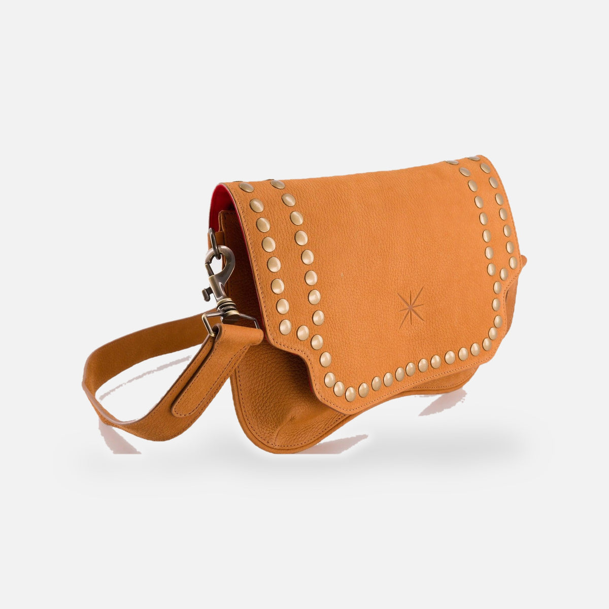 Sac baby sidia nubuck camel, autre vue sur fond gris clair