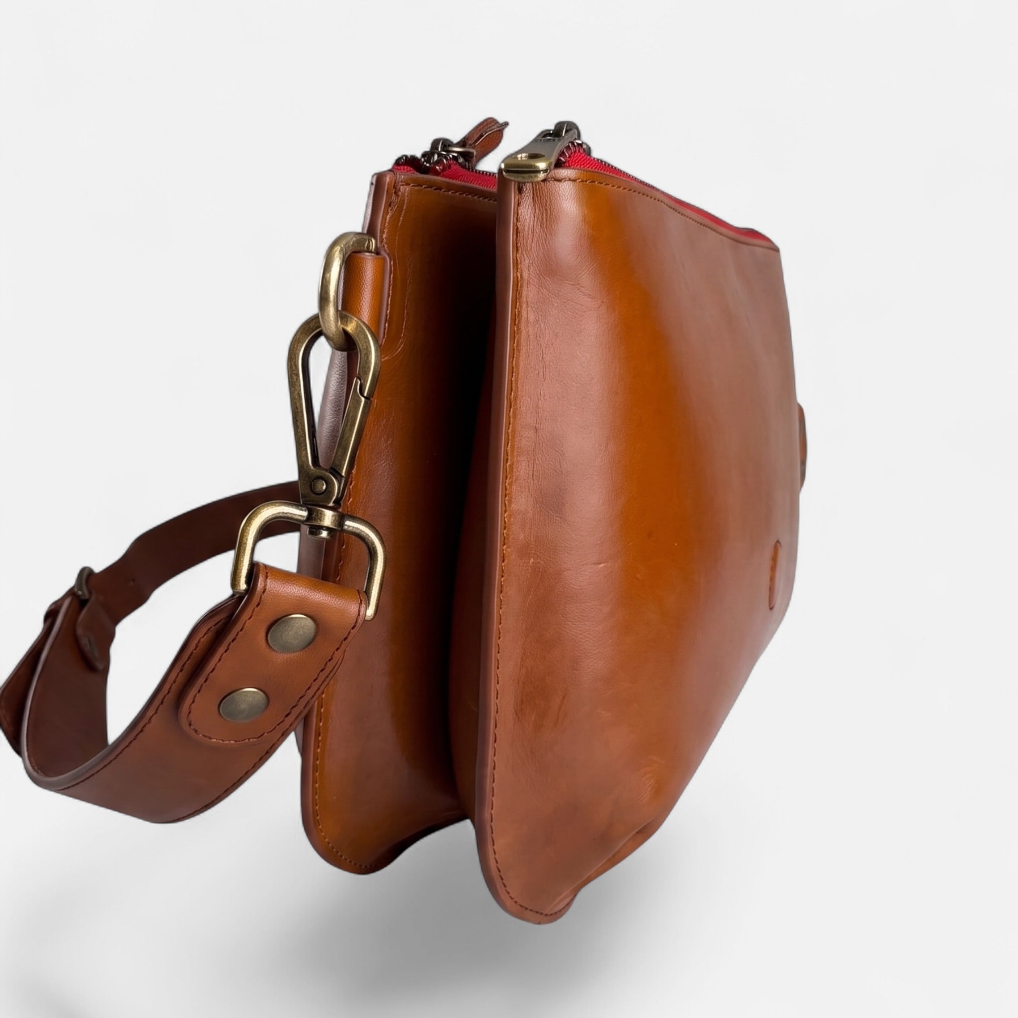 BASE BABY DOUBLE — CUIR BOX MARRON GLACÉ