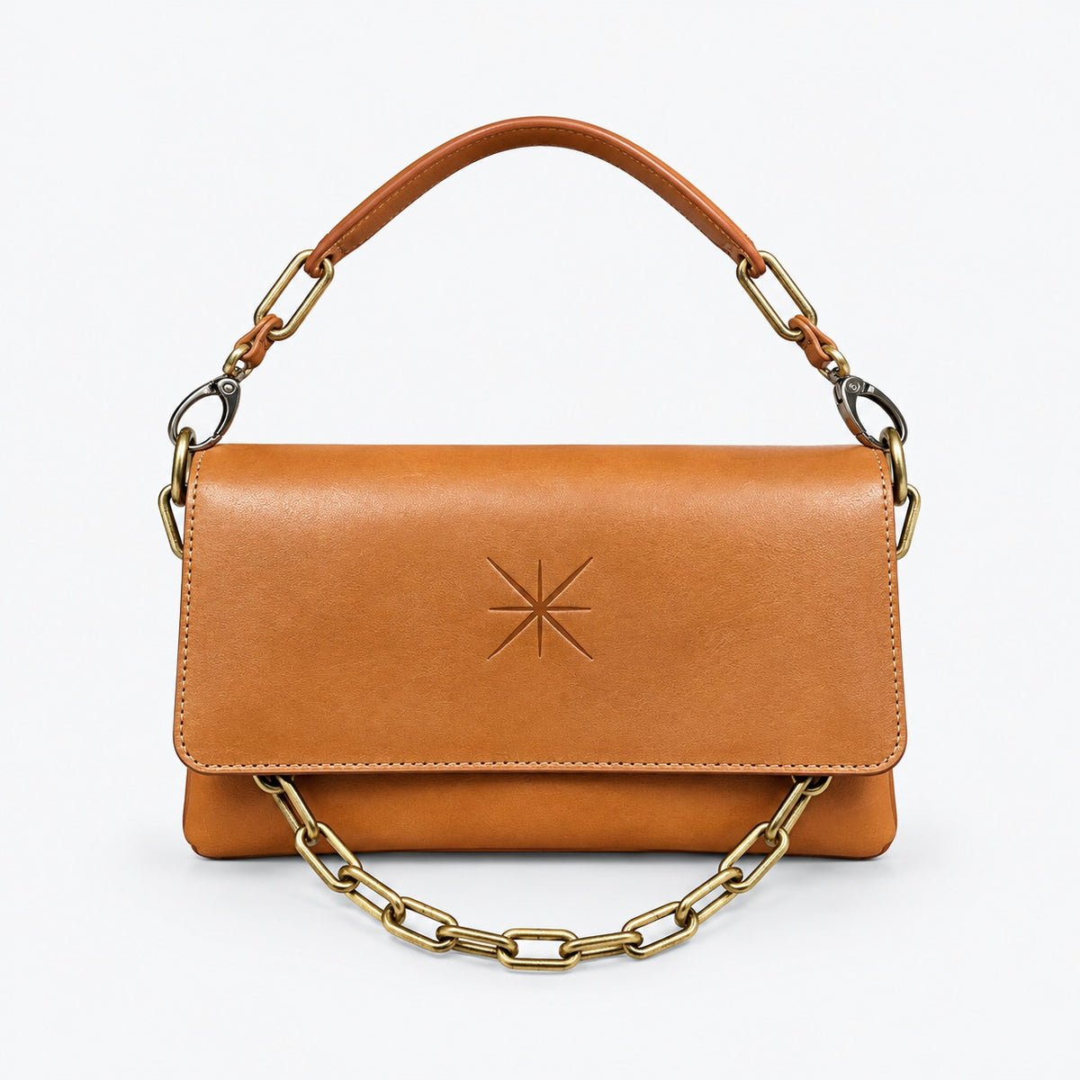 Sac Gemma cuir camel or antique, vue 1
