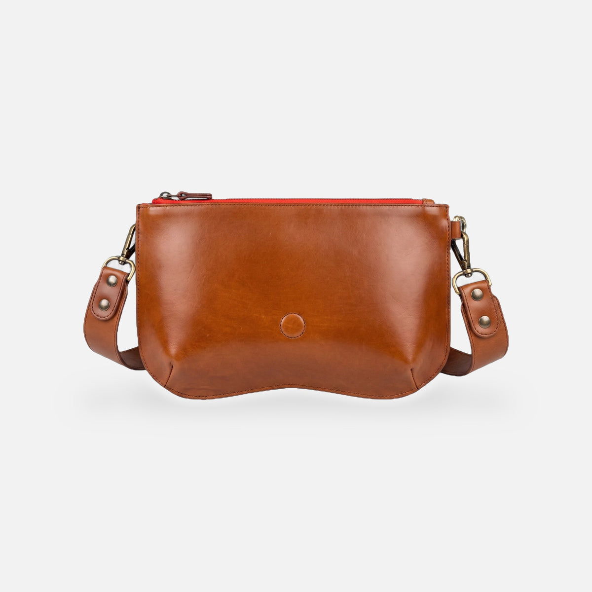 Base Baby Double en cuir box marron glacé, vue de face