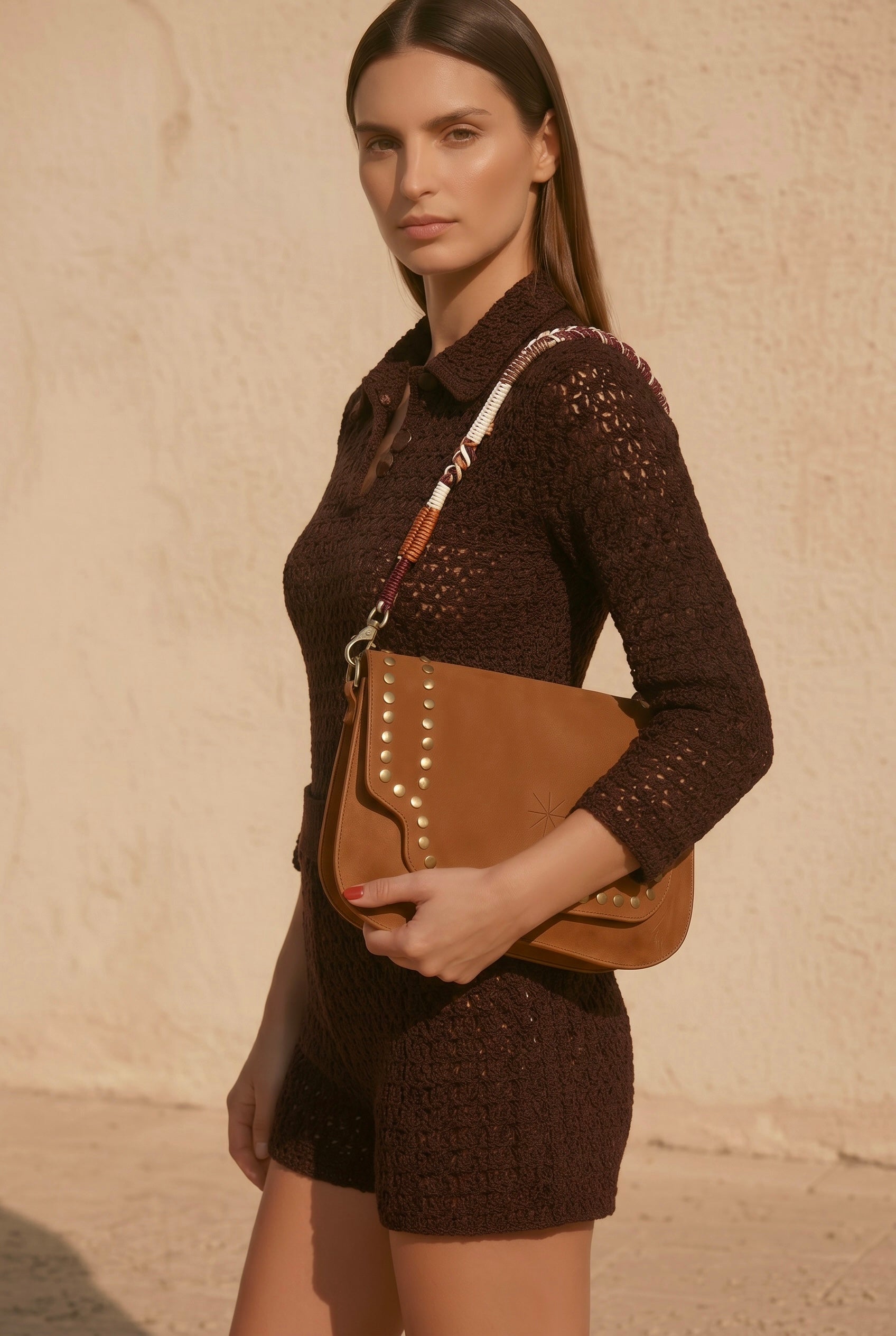 BANDOULIÈRE JUICY MARRON GLACÉ/ECRU/NOIRE (PRÉCOMMANDE)