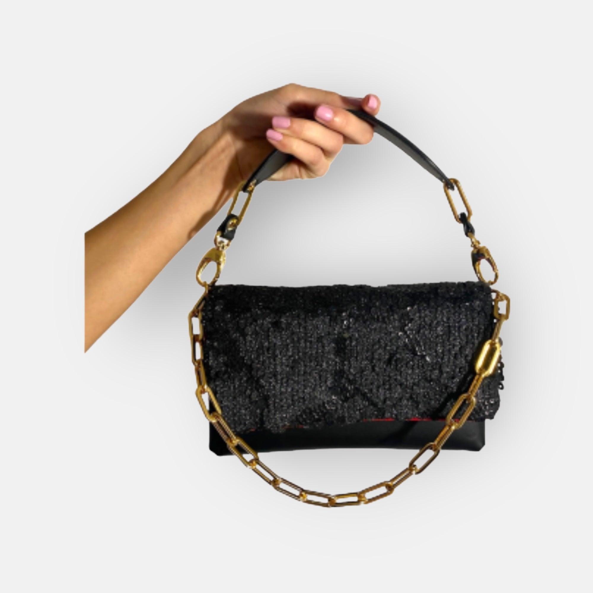 Pochette noire chaine best sale