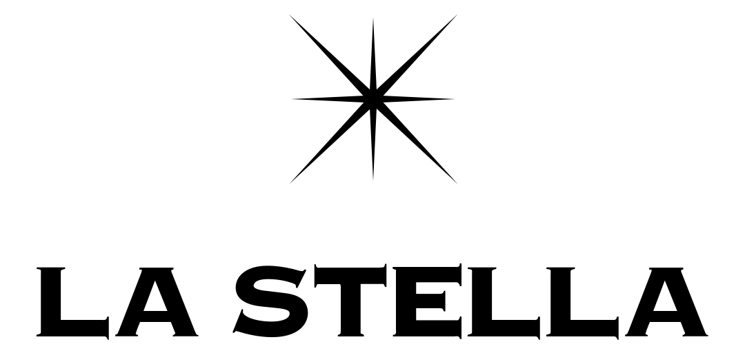 logo de la marque avec une étoile qui représente l'étoile "La stella" en italien 